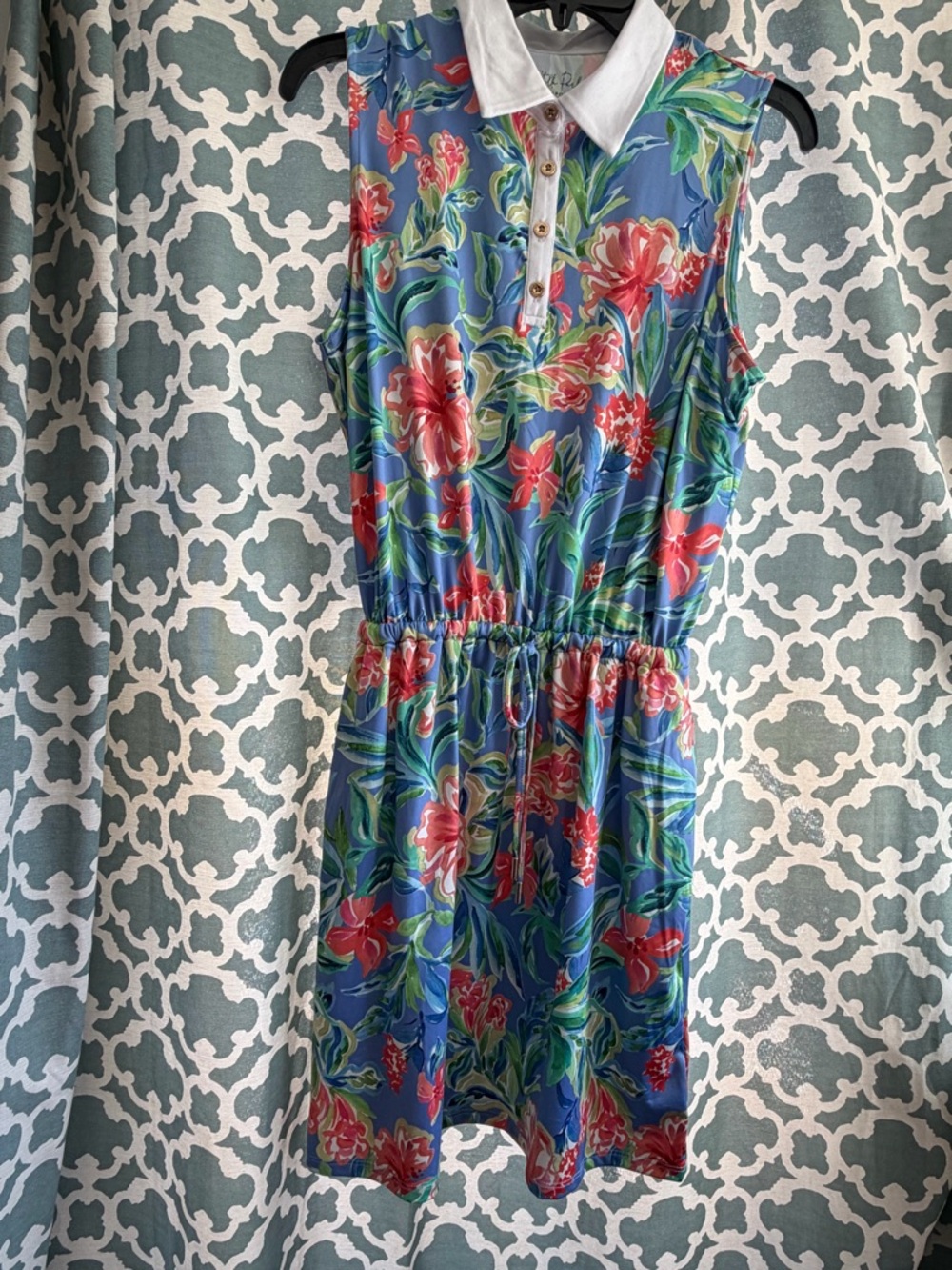 Sleeveless Floral Polo Dress with UPF 50 Sun Protection NWT 🌹